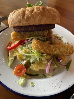 Breakfast burger   at Portershed in Christchurch