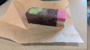 Raspberry slice - YUM at Portershed in Christchurch