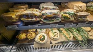 Some of the amazing sandwiches, savoury muffins, toasties, etc at Portershed in Christchurch