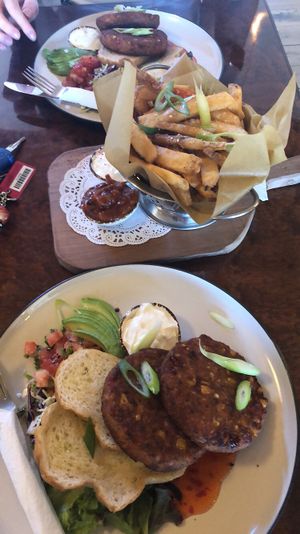 Corn fritters and fries to share! Amazing! at Portershed in Christchurch