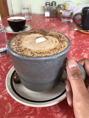 Their large coffee is HUGE at Portershed in Christchurch