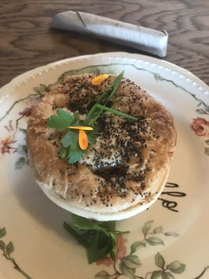 Mushroom & leek pie at Portershed in Christchurch