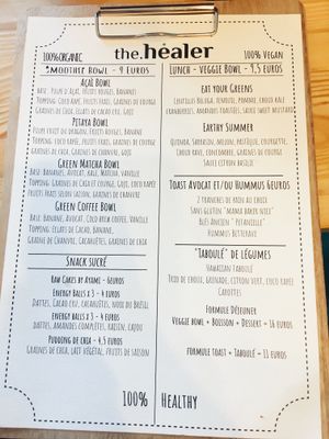 Menu 1 at The Healer in Nice