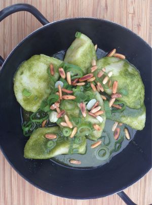 Ostiroler Schlipfkrapfen at Landtmann's Jausen Station in Vienna