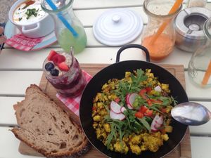 Vegan Breakfast  at Landtmann's Jausen Station in Vienna