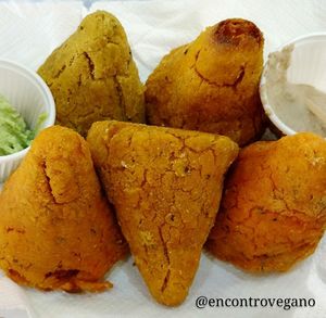 Mini coxinha! 😋 at Casa da Coxinha Vegana in Sao Paulo
