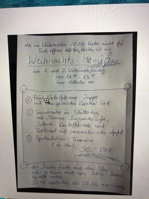 Weihnachts-Menü zum abholen 😋 at Blume Wollbach in Kandern