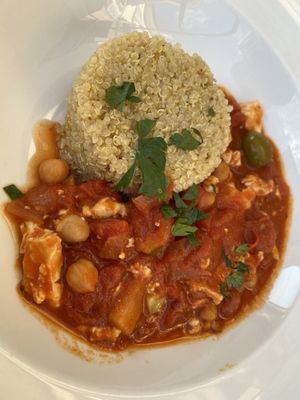 4-Gänge-Menü Israel, Gang 3: Kichererbsen Shakshuka mit Quinoa  at Blume Wollbach in Kandern
