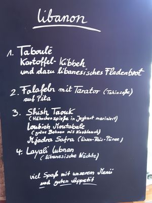 Libanon Menü am 24. und 25.07.2020 at Blume Wollbach in Kandern