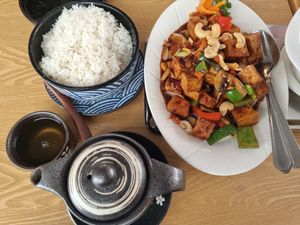 Vegan Gong Bao with tofu at Lotus in Loerrach