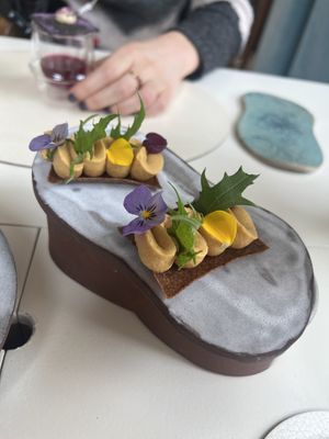 Buckwheat cracker + Belgian hummus   at Humus x Hortense in Brussels