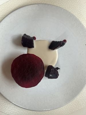 Beetroot and fermented cherry  at Humus x Hortense in Brussels