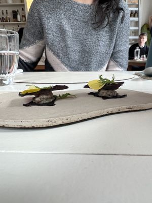 Beetroot nori with lentil   at Humus x Hortense in Brussels