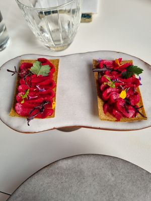 Amuse bouche at Humus x Hortense in Brussels