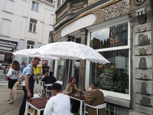 Outside at Humus x Hortense in Brussels
