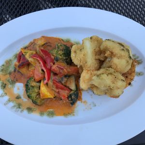 coconut cauliflower and vegetables at Newagen Seaside Inn in Southport