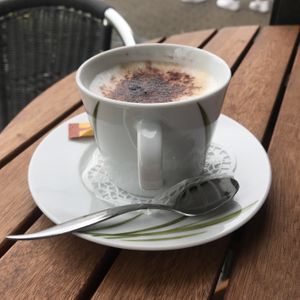 Cappuccino with Oatmilk at Veggie Oase in Neuss