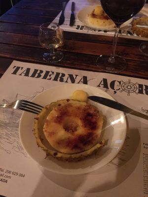 Pineapple flambé  at Taberna Acor in Sao Miguel