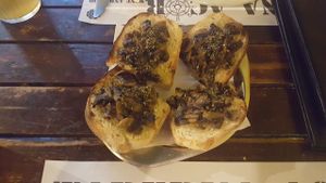 Mushroom bruschetta at Taberna Acor in Sao Miguel