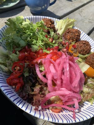 Falafelbowl 😋(ordered without eggs)  at Mad Bar in Hanstholm