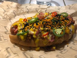 Vegan chili dog - SO GOOD! at Token in Dublin