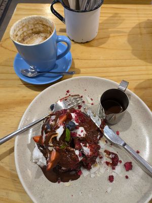 Buckwheat pancakes at The Social Society in Exmouth