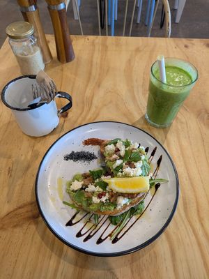 Avo on toast at The Social Society in Exmouth