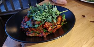 Vegan basil gniocchi at The Lifeboat Inn in Hunstanton