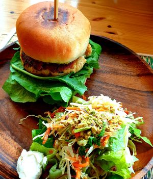 tofu burger at Maju Story 마주이야기 in Seoul