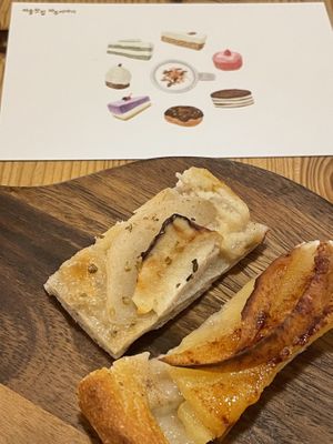Test. With cashew Bert vegan cheese on top & Korean pear   at Maju Story 마주이야기 in Seoul