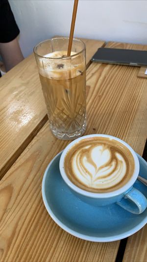 Flat white and Iced Latte at Coffee Room in Prague