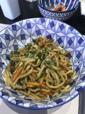 Yakisoba with veggies and mushrooms  at Shi's Restaurant in Pordenone