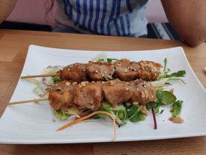 Skewers satay at +84 Asian Restaurant in Berlin