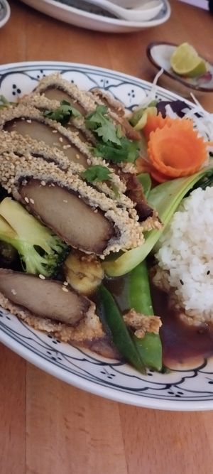 The vegan duck dish at +84 Asian Restaurant in Berlin