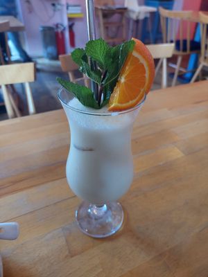 Pina Colada with vegan cream (7.90€) at +84 Asian Restaurant in Berlin