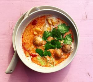 absolutely delicious Tom Kha soup at +84 Asian Restaurant in Berlin