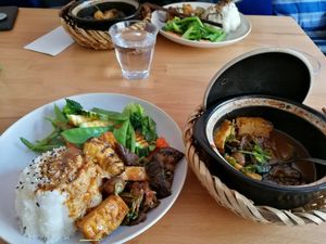 rice with tofu and seitan  at +84 Asian Restaurant in Berlin