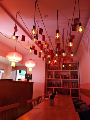 Interiore by night at +84 Asian Restaurant in Berlin