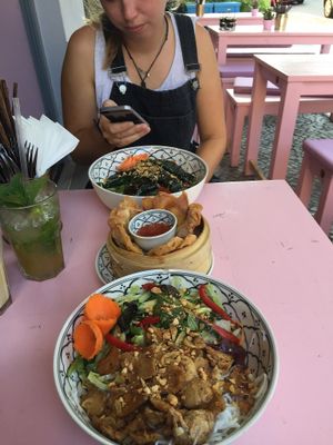 Thai cold noodle dish at +84 Asian Restaurant in Berlin