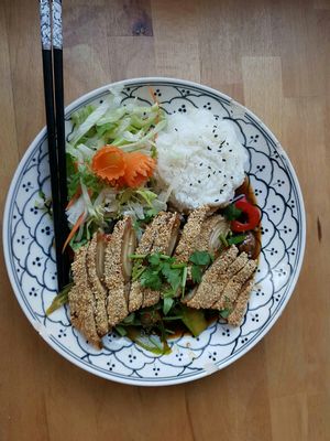 With "duck" at +84 Asian Restaurant in Berlin