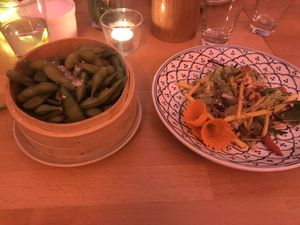 Edamame & Mango Salad at +84 Asian Restaurant in Berlin