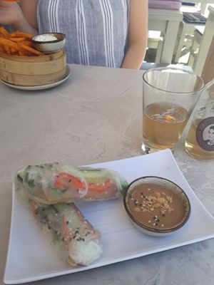 Summer Rolls & Sweet Potato Fries at +84 Asian Restaurant in Berlin