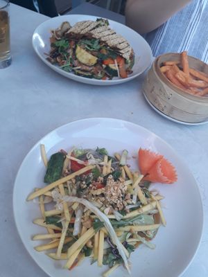 Mango Salad & Vegan Duck at +84 Asian Restaurant in Berlin