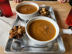 Spicy tomato soupp  at Love Again Local in West Chester