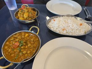 Aloo gobi masala (back), Chana masala (front)  at Himalayan Yak in Fargo