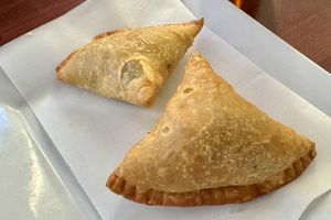 Veg samosas (order without yogurt) #Veganuary at Cuisine of the Himalayas in Evergreen