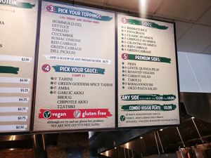 Menu at Micheline's Pita House in La Jolla