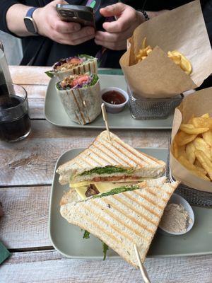 Club sandwich and gyros wrap   at Veggiezz - Opernring in Vienna