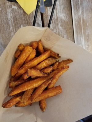 Sweet potato fries, so good! at Veggiezz - Opernring in Vienna