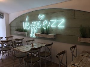 Upstairs seating at Veggiezz - Opernring in Vienna